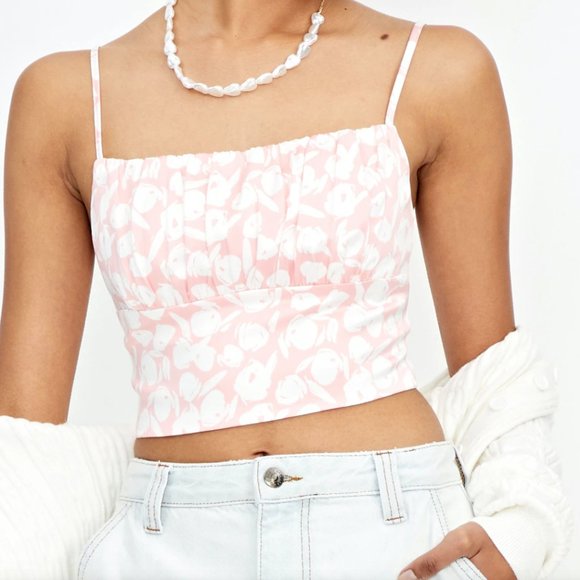GLASSONS Ruched Floral Satin Cami - Picture 1 of 7